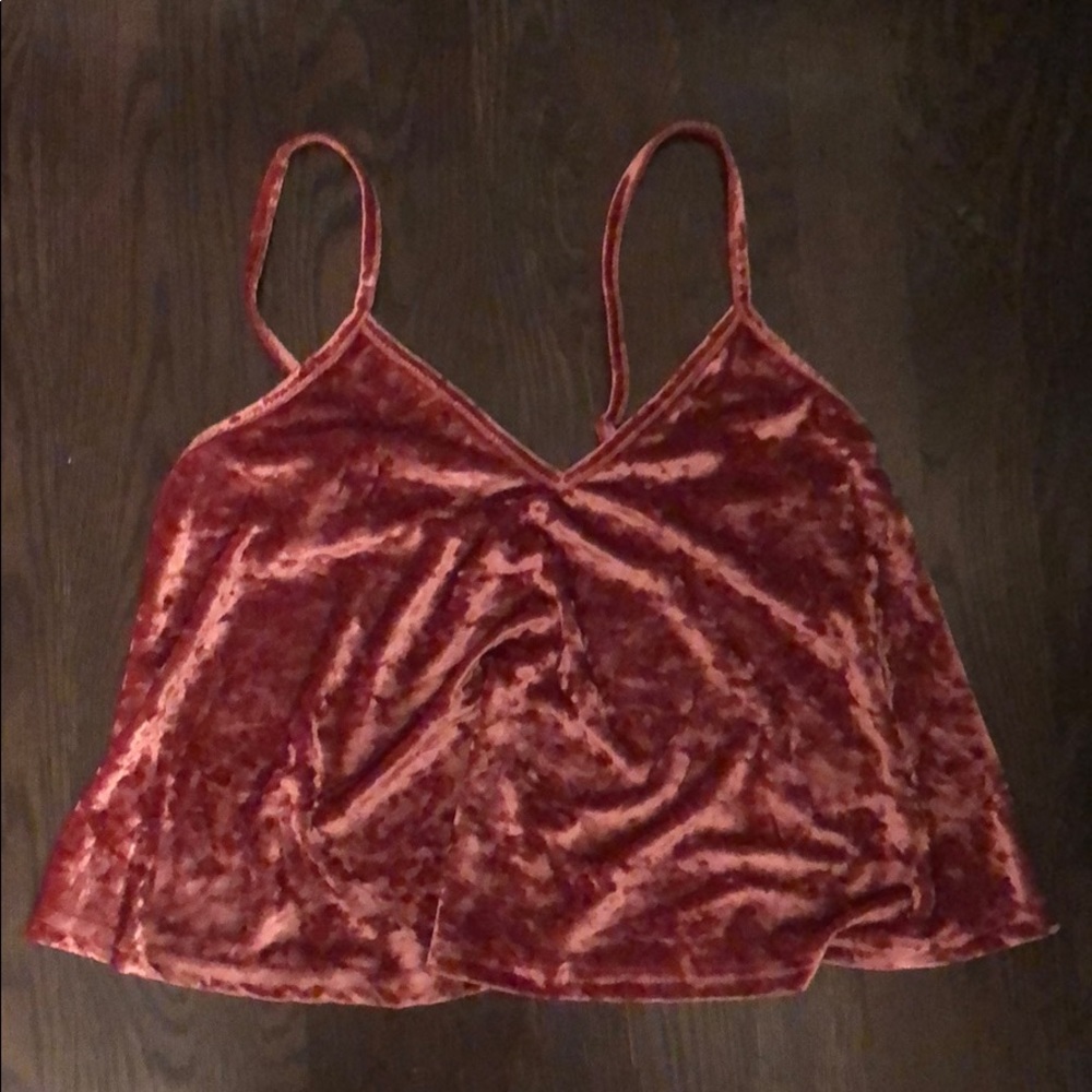 pink velvet tang top